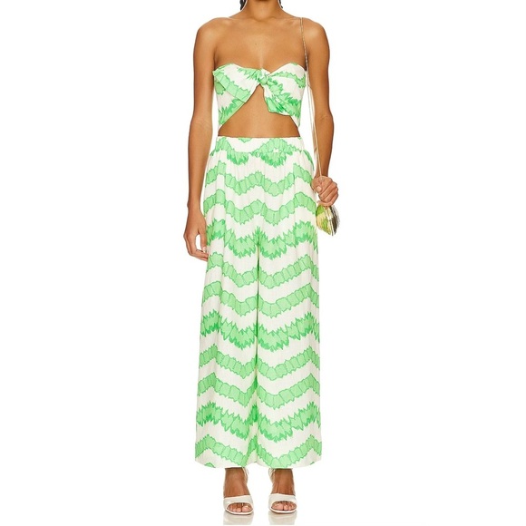 NWT RHODE Two Piece Matching Set - Toni Top / Safia Pant in Watercolor Zig Zag - Picture 1 of 12
